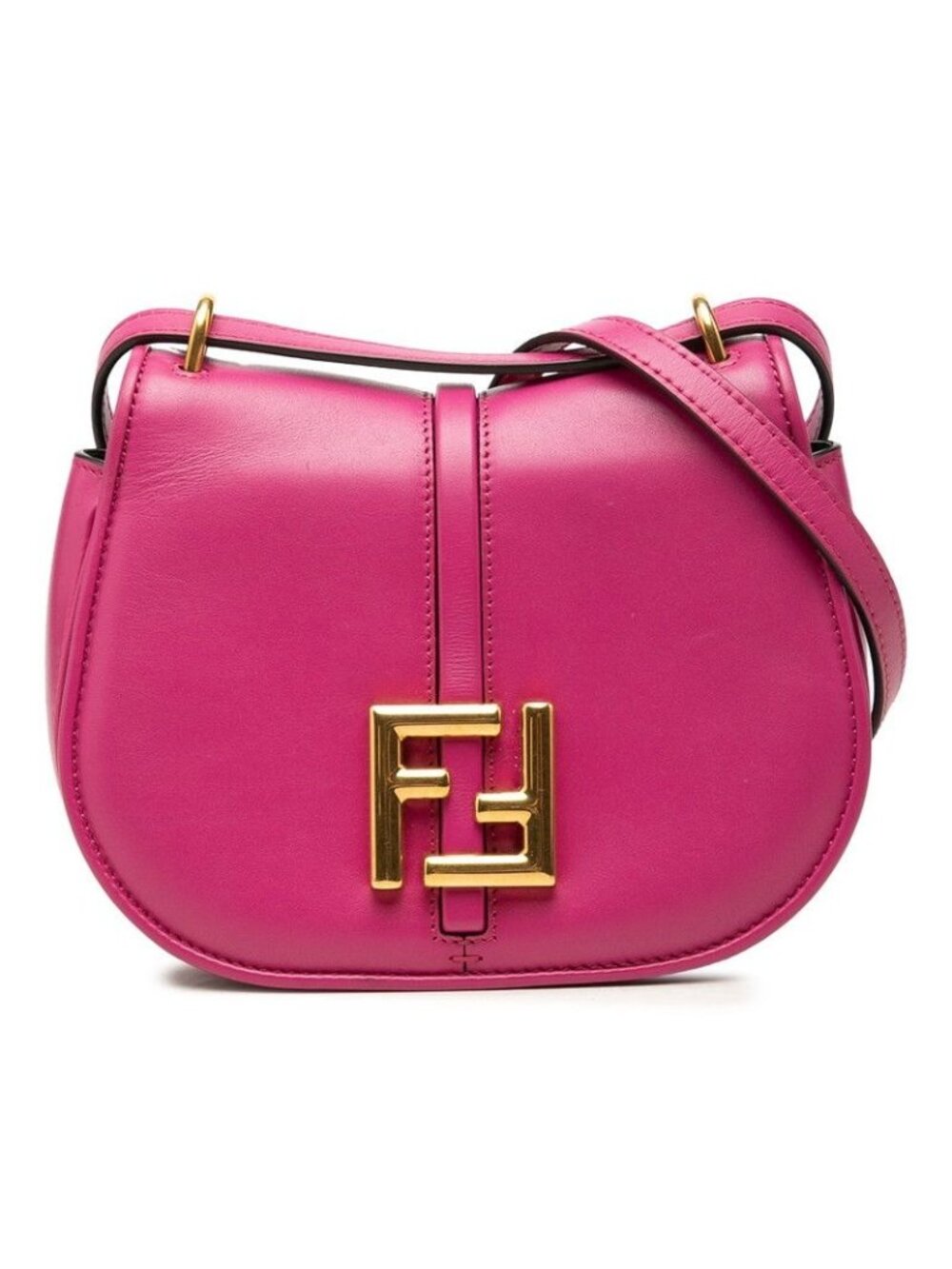 Fendi Camon Small Crossbody Shoulder Bag Pink Leather